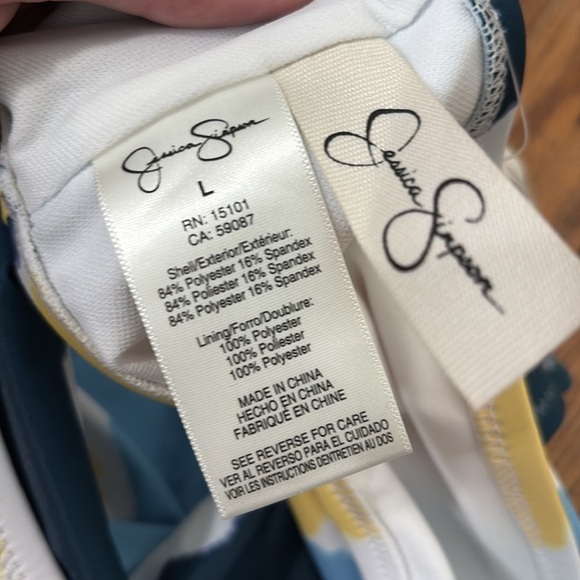 Jessica Simpson Smooth Sailing High-Waisted Bikini Bottoms Blue Size Large NWT - Picture 7 of 7